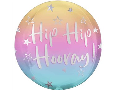 18in OMBRE HIP HIP HOORAY SPHERE FOIL  BALLOON