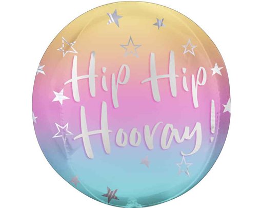18in OMBRE HIP HIP HOORAY SPHERE FOIL  BALLOON
