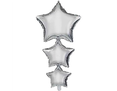 "LINKED SILVER STARS" FOIL BALLOON