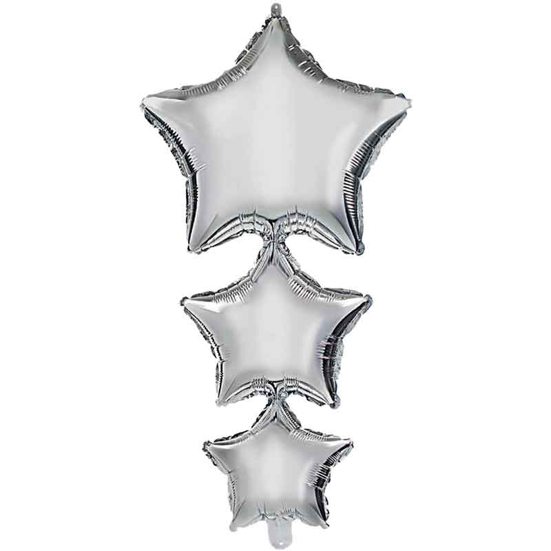"LINKED SILVER STARS" FOIL BALLOON