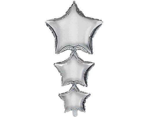 "LINKED SILVER STARS" FOIL BALLOON