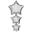 "LINKED SILVER STARS" FOIL BALLOON