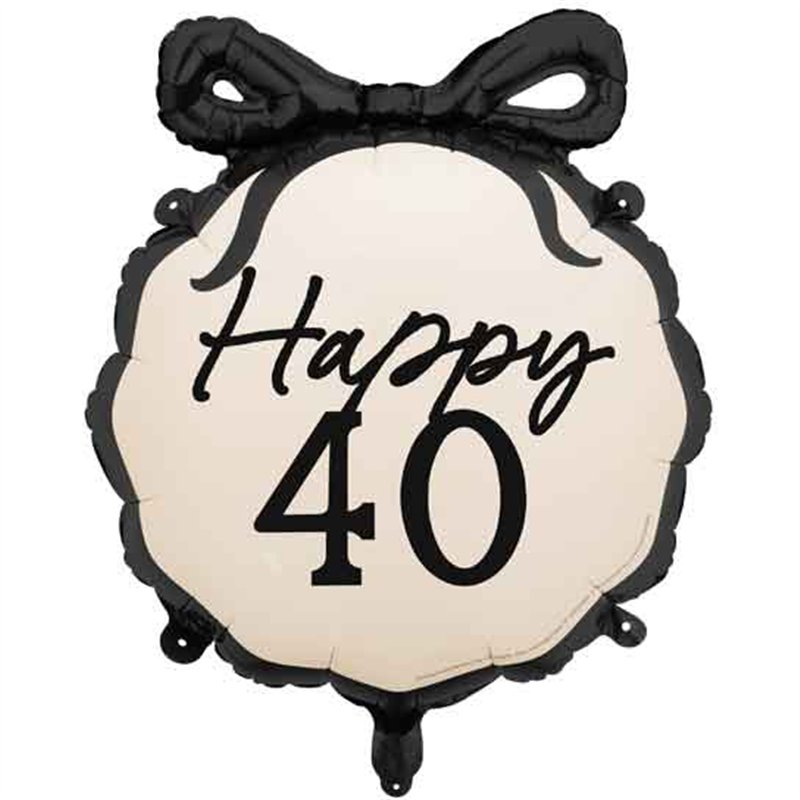 18in HAPPY ''40'' WITH BOW FOIL BALLOON