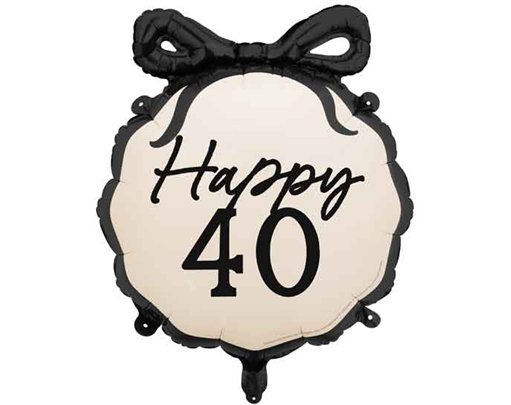 18in HAPPY ''40'' WITH BOW FOIL BALLOON