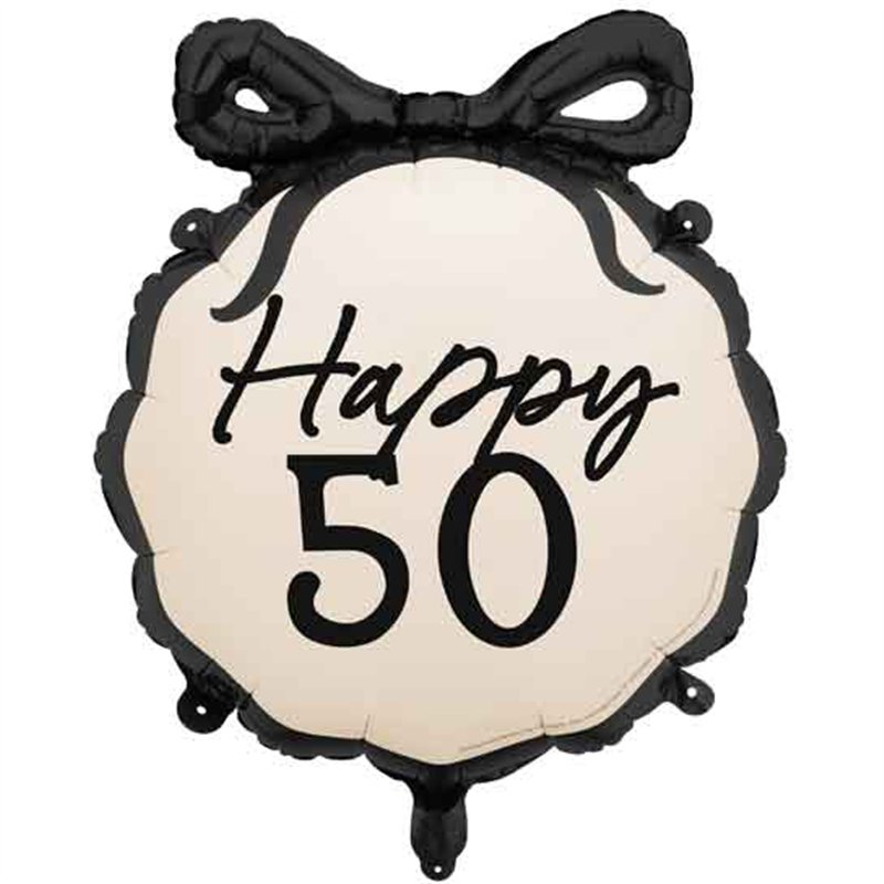 18in HAPPY ''50'' WITH BOW FOIL BALLOON