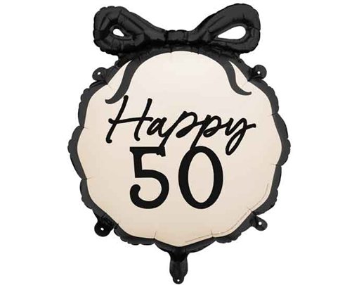 18in HAPPY ''50'' WITH BOW FOIL BALLOON