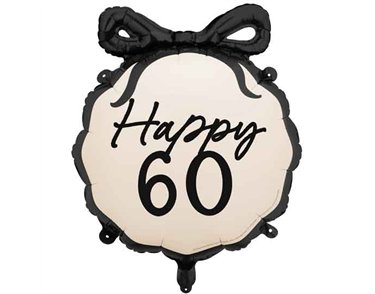 18in HAPPY ''60'' WITH BOW FOIL BALLOON