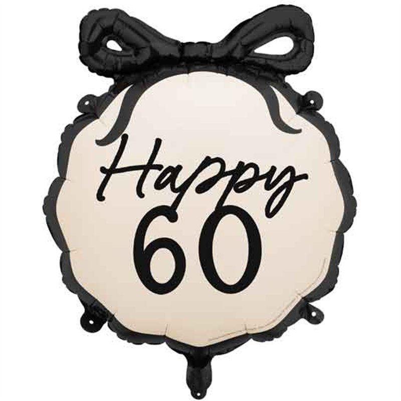 18in HAPPY ''60'' WITH BOW FOIL BALLOON