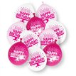 10PK 9in ASST PINK HAPPY BIRTHDAY BALLOON