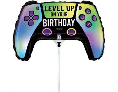 13in VIVID GAME CONTROLLER BIRTHDAY MINI AIR FILL FOIL BALLOON 10S