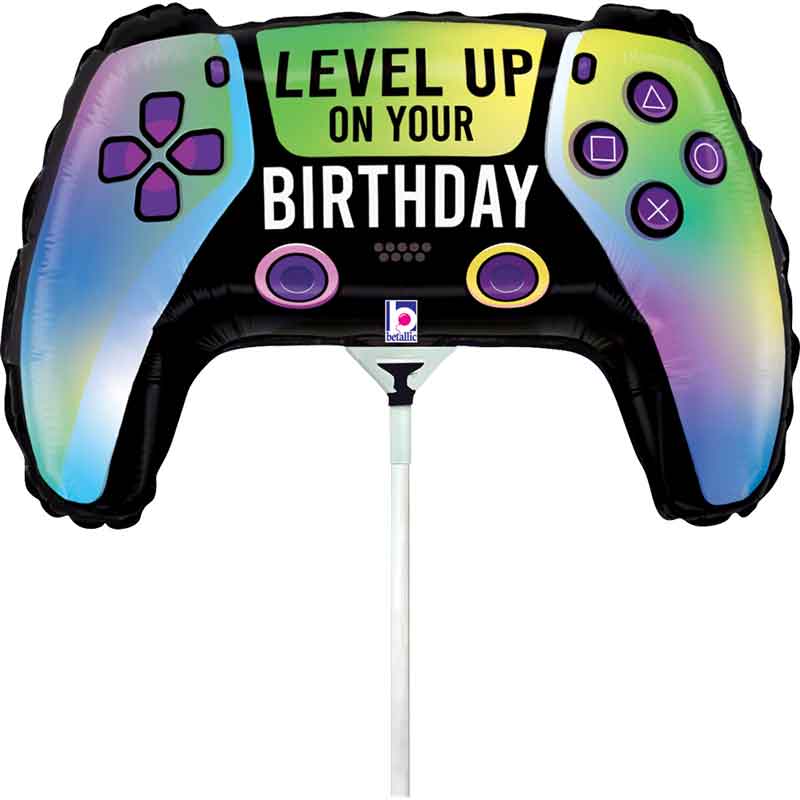 13in VIVID GAME CONTROLLER BIRTHDAY MINI AIR FILL FOIL BALLOON 10S