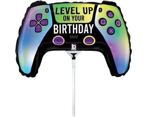 13in VIVID GAME CONTROLLER BIRTHDAY MINI AIR FILL FOIL BALLOON 10S