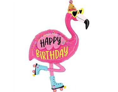 52in FLAMINGO BIRTHDAY FOIL BALLOON