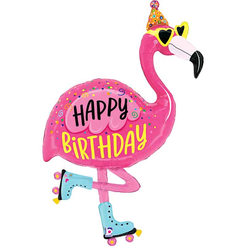 52in FLAMINGO BIRTHDAY FOIL BALLOON