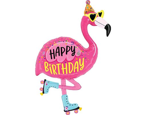 52in FLAMINGO BIRTHDAY FOIL BALLOON