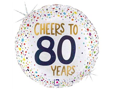 18in CHEERS TO 80 YEARS FOIL BALLOON