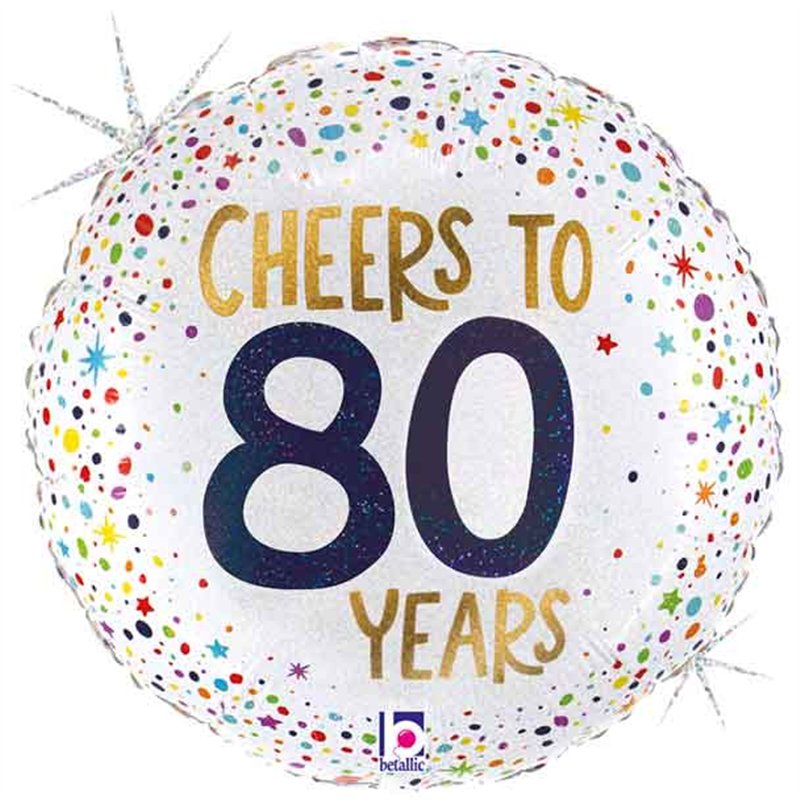 18in CHEERS TO 80 YEARS FOIL BALLOON