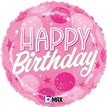 18in BIRTHDAYDAY PINK SPARKLE DOTS FOIL BALLOON
