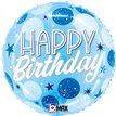 18in BIRTHDAY BLUE SPARKLE DOTS FOIL BALLOON