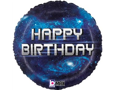 18in BIRTHDAY GALAXY FOIL BALLOON