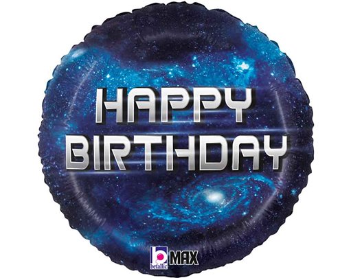 18in BIRTHDAY GALAXY FOIL BALLOON