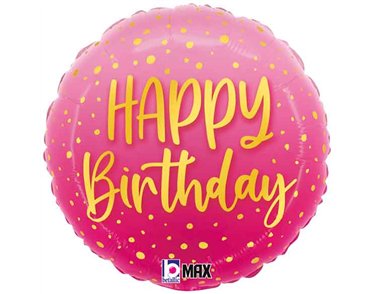 18in PINK HAPPY BIRTHDAY FOIL BALLOON