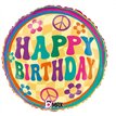 18in GROOVY BIRTHDAY DAISIES FOIL BALLOON