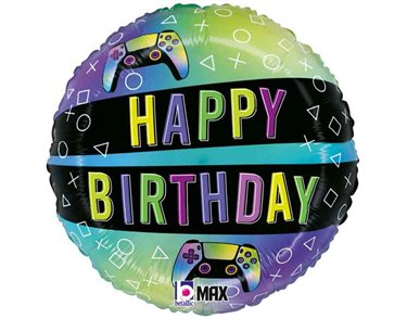 18in VIVID GAMING BIRTHDAY FOIL BALLOON