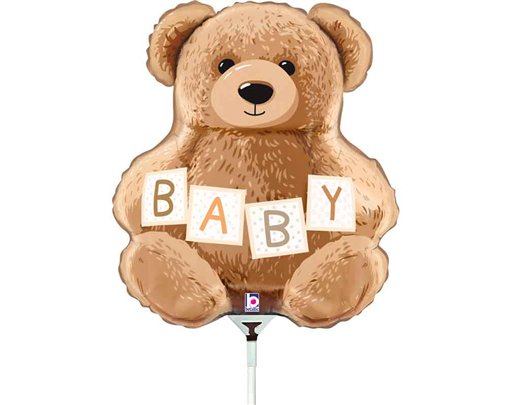13in TEDDY BEAR MINI AIR FILL FOIL BALLOON 10S