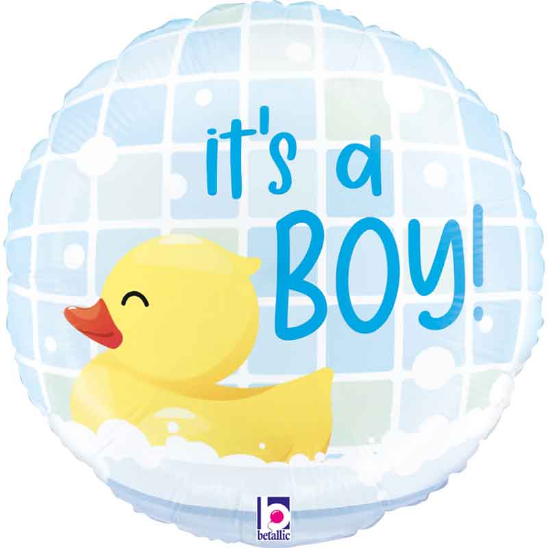 9in IT'S A BOY RUBBER DUCKY MINI AIR FILL FOIL BALLOON 10S