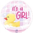 9in IT'S A GIRL RUBBER DUCKY MINI AIR FILL FOIL BALLOON 10S