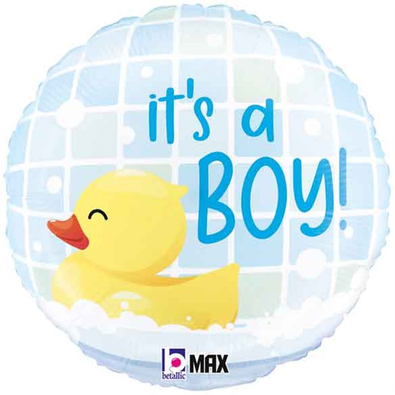 18in IT'S A BOY RUBBER DUCKY FOIL BALLOON