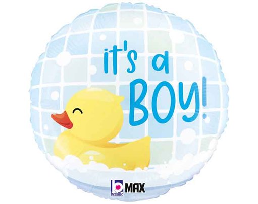 18in IT'S A BOY RUBBER DUCKY FOIL BALLOON