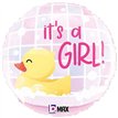 18in IT'S A GIRL RUBBER DUCKY FOIL BALLOON