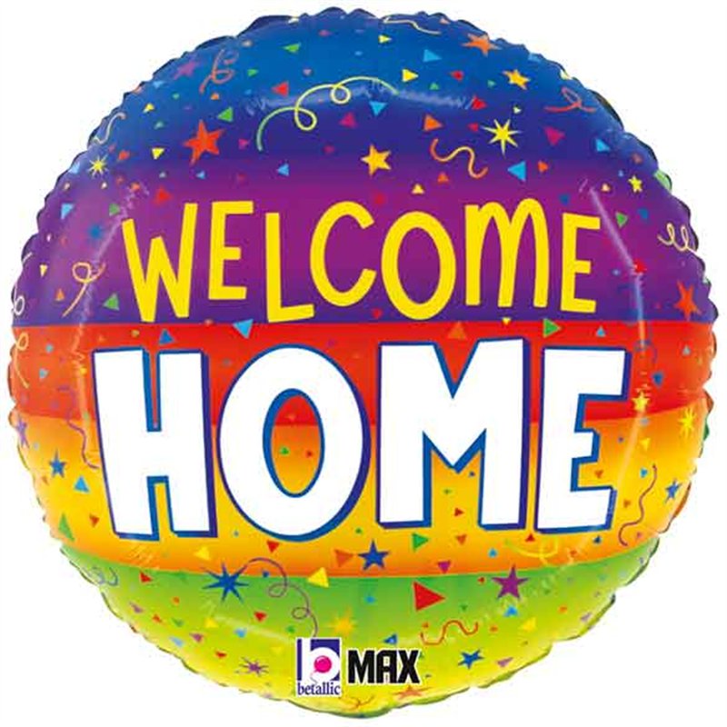 18in WELCOME HOME STREAMERS FOIL BALLOON