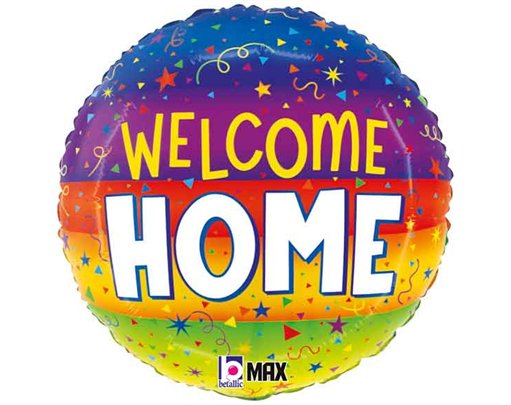18in WELCOME HOME STREAMERS FOIL BALLOON
