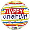 18in HAPPY RETIREMENT STRIPES FOIL BALLOON