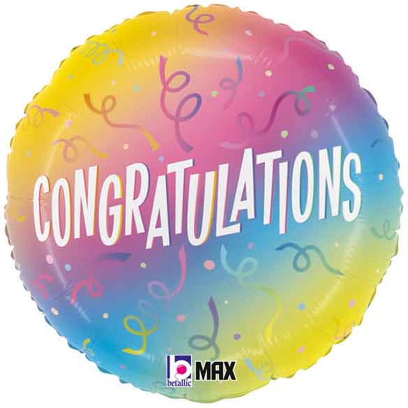 18in CONGRATS OMBRE FOIL BALLOON