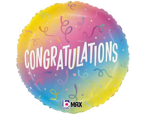 18in CONGRATS OMBRE FOIL BALLOON