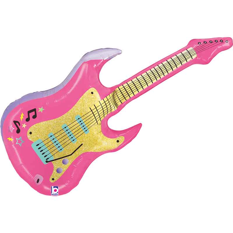 45in PINK ELECTRIC GUITAR FOIL BALLOON