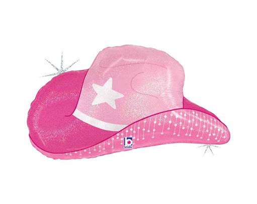30in PINK COWGIRL HAT FOIL BALLOON