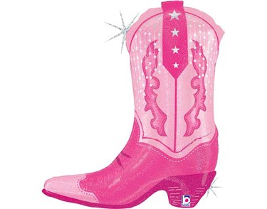 33in PINK COWGIRL BOOT FOIL BALLOON
