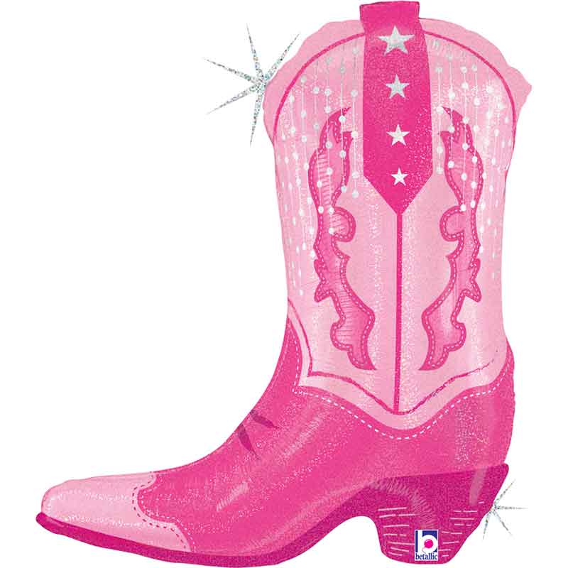 33in PINK COWGIRL BOOT FOIL BALLOON