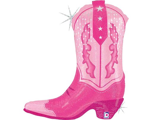 33in PINK COWGIRL BOOT FOIL BALLOON