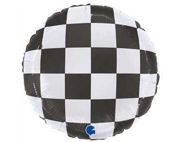 18in CHECKERBOARD FOIL BALLOON