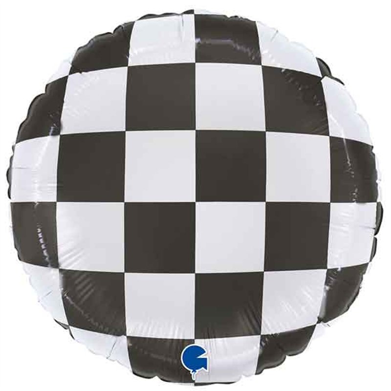 18in CHECKERBOARD FOIL BALLOON