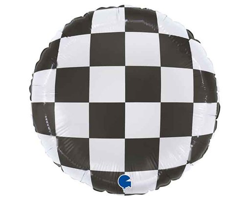 18in CHECKERBOARD FOIL BALLOON