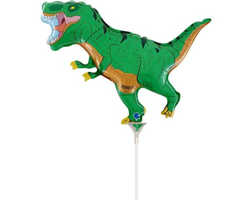 15in DINO T-REX GREEN MINI AIR FILL FOIL BALLOON 10S