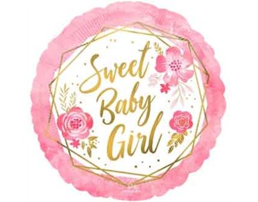 18in SWEET BABY GIRL FOIL BALLOON