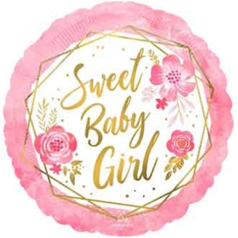 18in SWEET BABY GIRL FOIL BALLOON